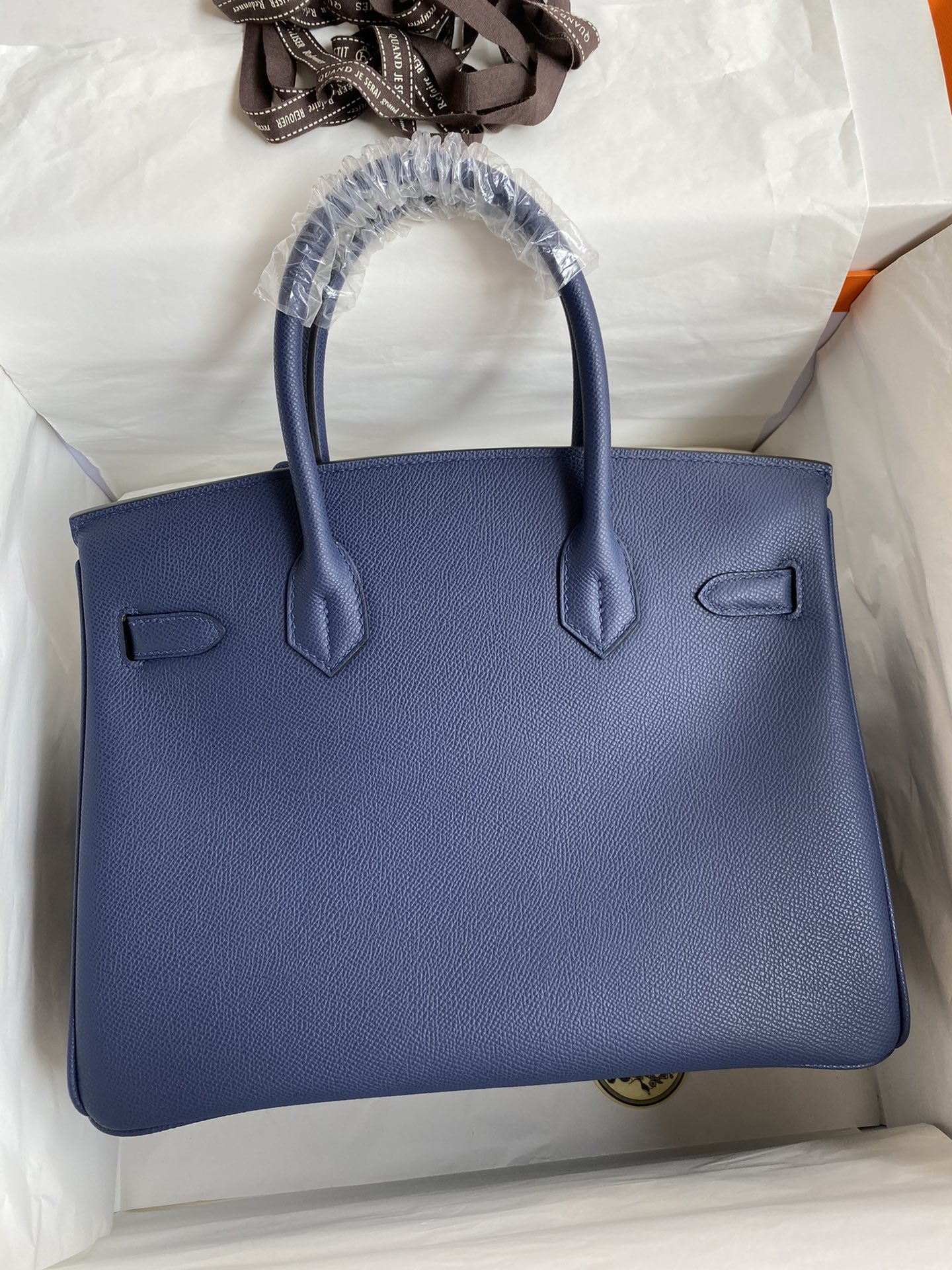 Hermes Birkin 30CM Epsom Leather Handbag Deep Blue